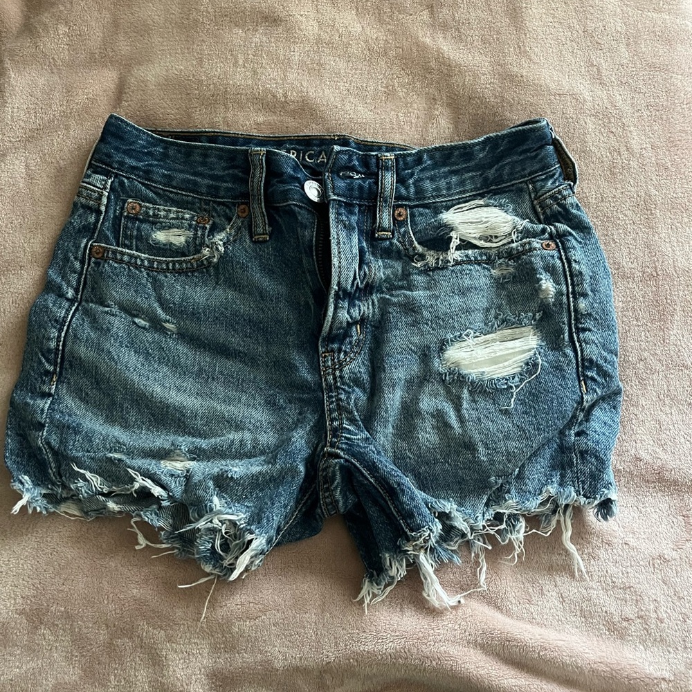 American Eagle Outfitters Ripped Blue Jean Shorts